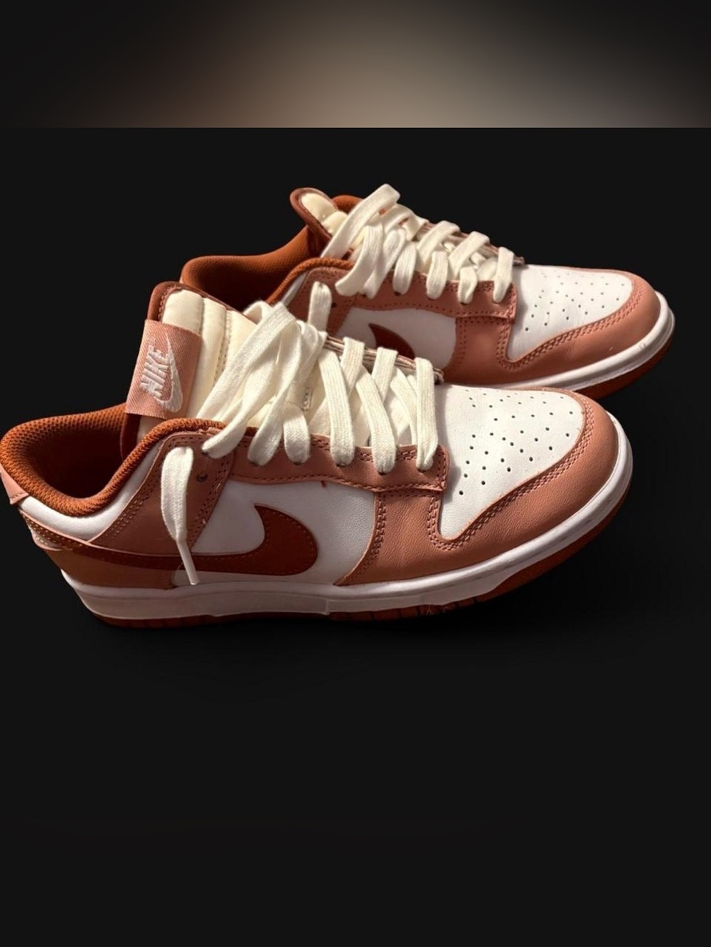 Nike Low-Top Sneakers in White and Rusty Orange
